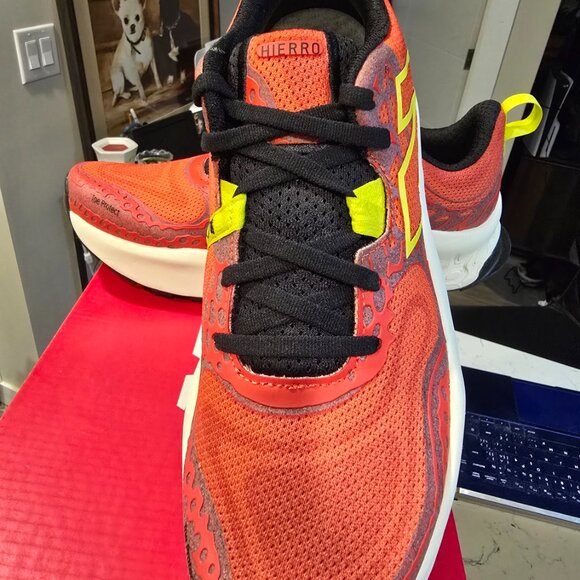 New Balance Fresh Foam X Hierro v8 Trail Running Shoe MTHIERR8 Neo Flame Men's 9 - Picture 2 of 14
